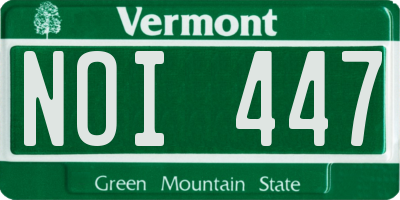 VT license plate NOI447