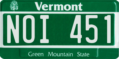 VT license plate NOI451