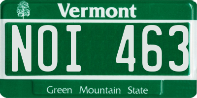 VT license plate NOI463