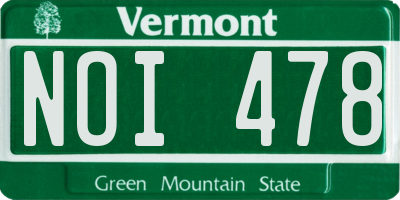 VT license plate NOI478