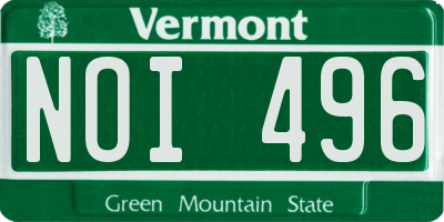 VT license plate NOI496