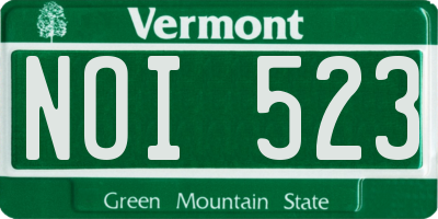 VT license plate NOI523