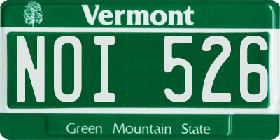 VT license plate NOI526