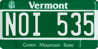 VT license plate NOI535