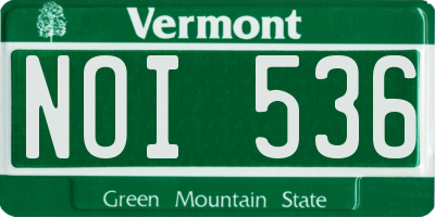 VT license plate NOI536
