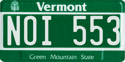 VT license plate NOI553