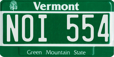 VT license plate NOI554