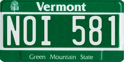 VT license plate NOI581