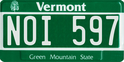VT license plate NOI597