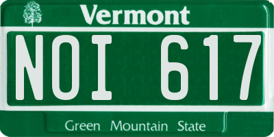 VT license plate NOI617
