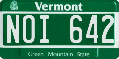 VT license plate NOI642