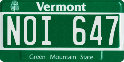 VT license plate NOI647