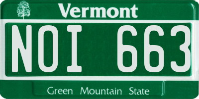 VT license plate NOI663