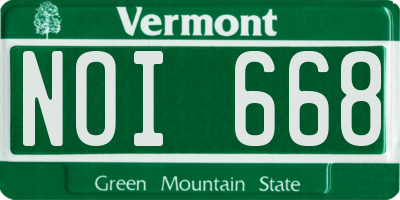 VT license plate NOI668