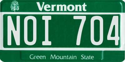 VT license plate NOI704