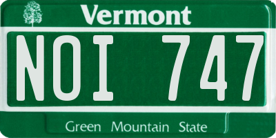 VT license plate NOI747