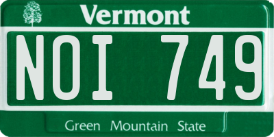 VT license plate NOI749