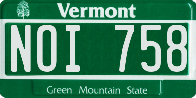 VT license plate NOI758