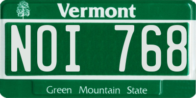VT license plate NOI768
