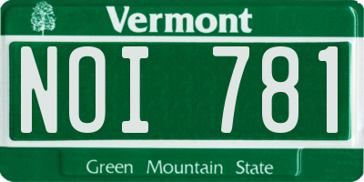 VT license plate NOI781