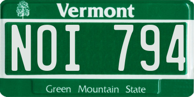 VT license plate NOI794