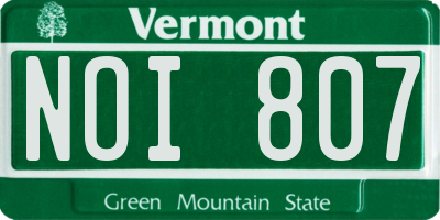VT license plate NOI807