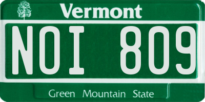 VT license plate NOI809
