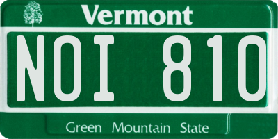 VT license plate NOI810