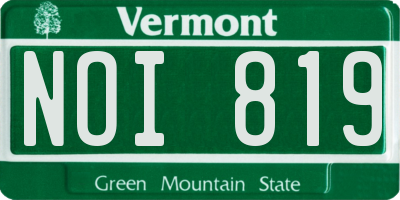 VT license plate NOI819