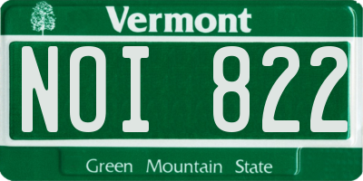 VT license plate NOI822