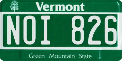 VT license plate NOI826