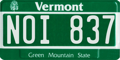 VT license plate NOI837