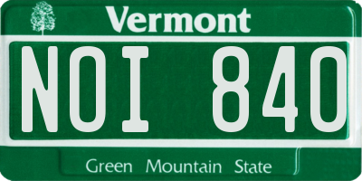 VT license plate NOI840