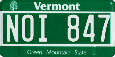 VT license plate NOI847