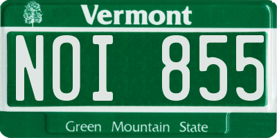 VT license plate NOI855