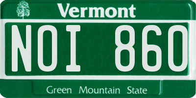 VT license plate NOI860