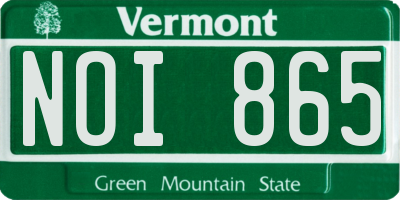 VT license plate NOI865