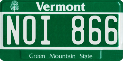 VT license plate NOI866