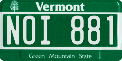 VT license plate NOI881