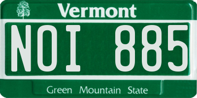 VT license plate NOI885