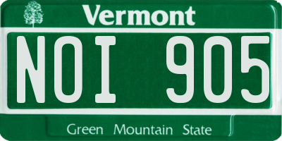 VT license plate NOI905