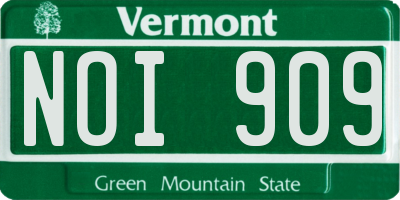 VT license plate NOI909