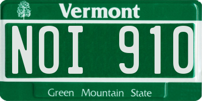 VT license plate NOI910