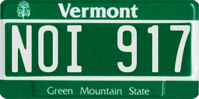 VT license plate NOI917