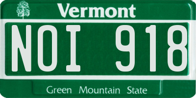 VT license plate NOI918