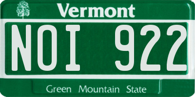 VT license plate NOI922