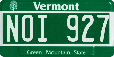VT license plate NOI927