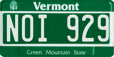VT license plate NOI929