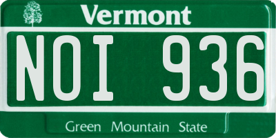 VT license plate NOI936