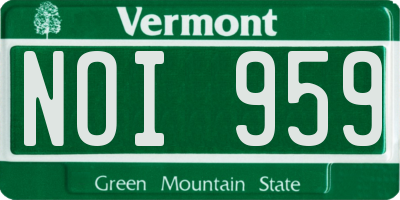 VT license plate NOI959